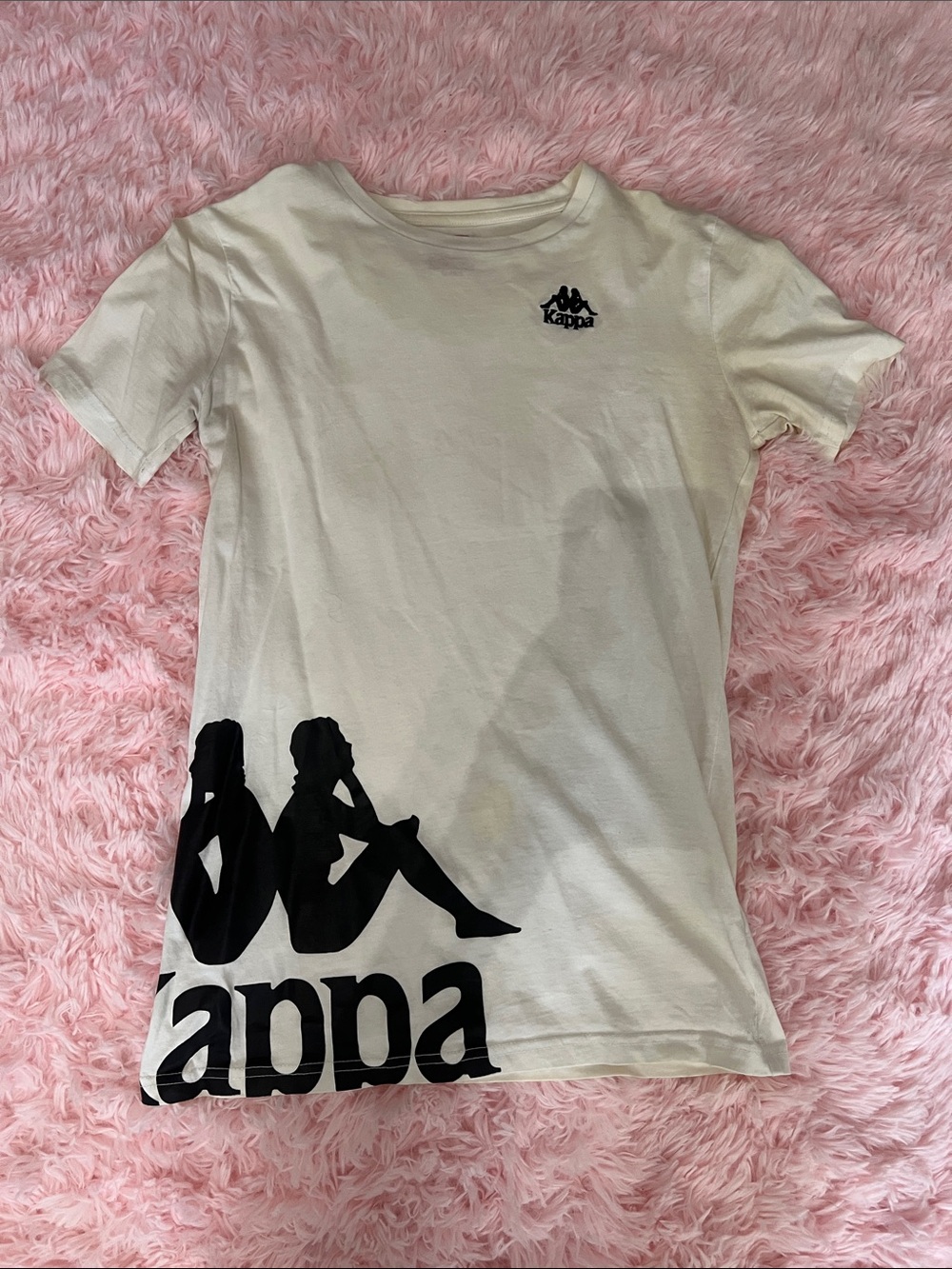 Kappa White Short-Sleeve Tee with Black Logo
